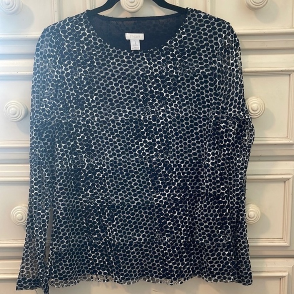 EUC Chico’s Layered Print Blouse.